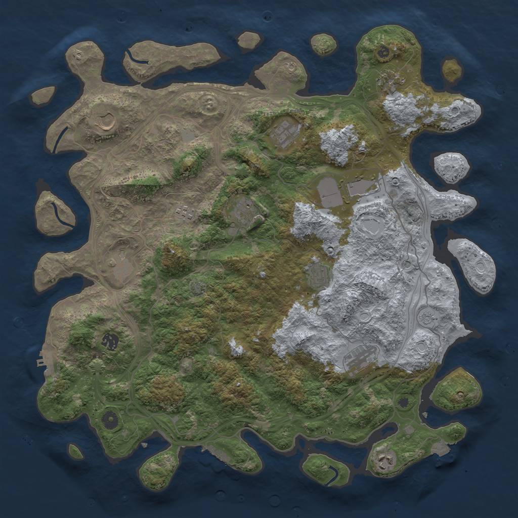 Rust Map: Procedural Map, Size: 4500, Seed: 1838439131, 19 Monuments
