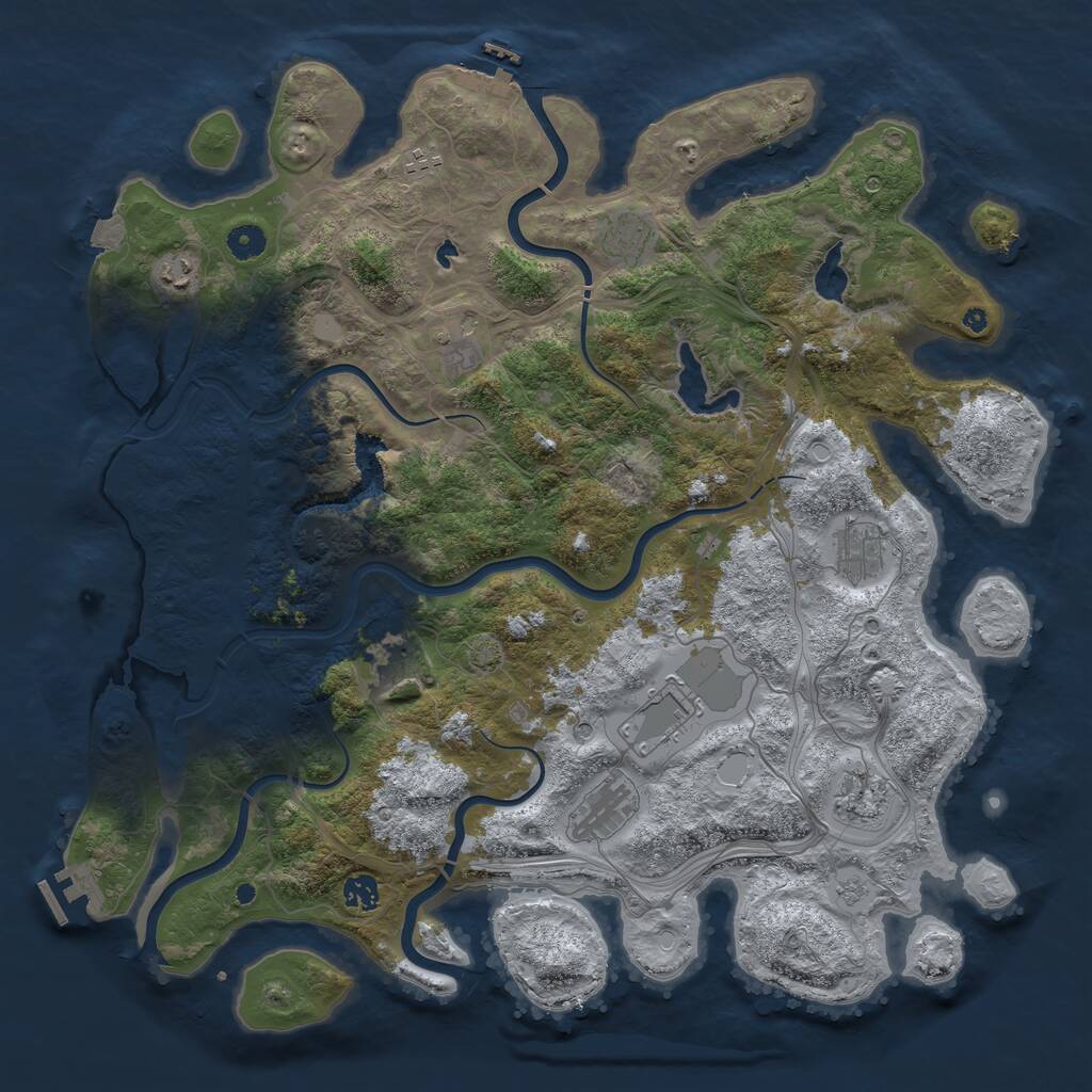 Rust Map: Procedural Map, Size: 4500, Seed: 902258993, 16 Monuments