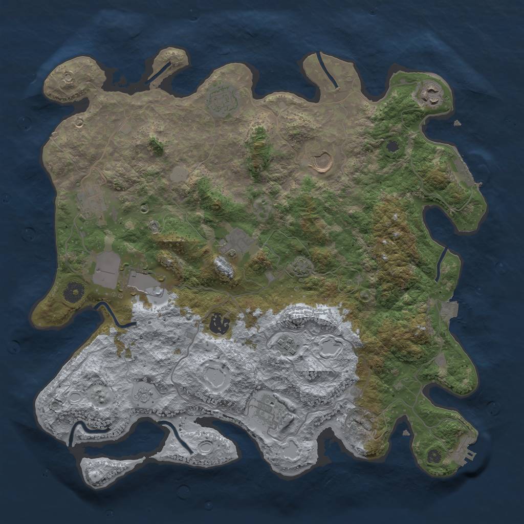 Rust Map: Procedural Map, Size: 3800, Seed: 1681559891, 16 Monuments