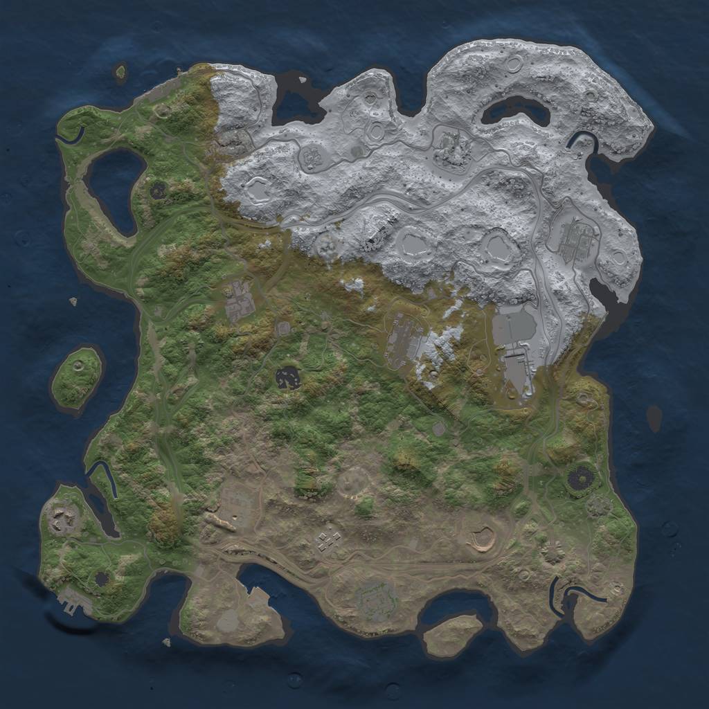 Rust Map: Procedural Map, Size: 4250, Seed: 1099530953, 19 Monuments