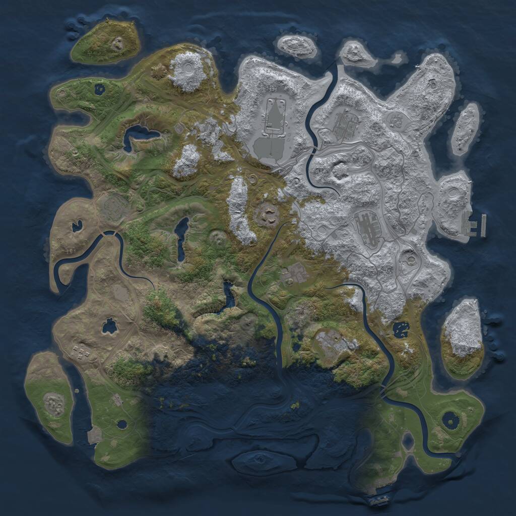 Rust Map: Procedural Map, Size: 4500, Seed: 1541380144, 16 Monuments