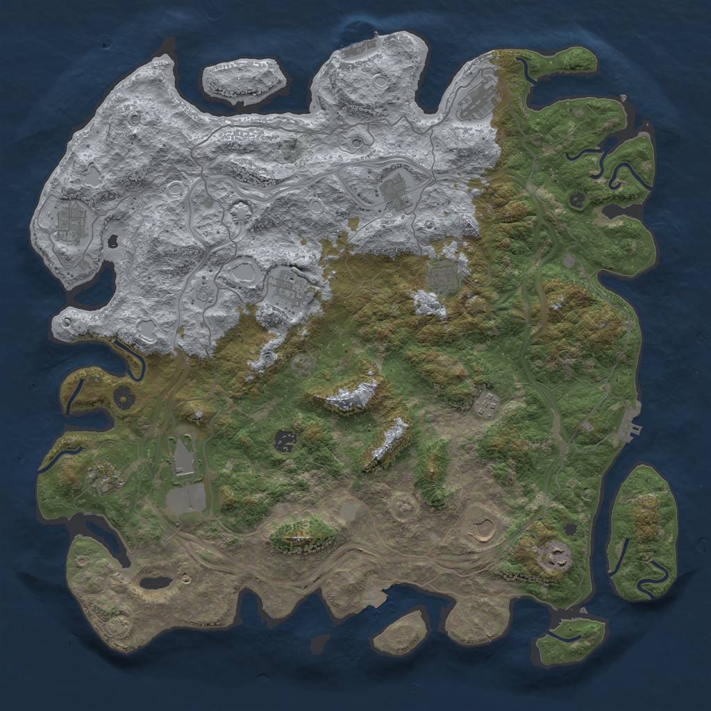 Rust Map: Procedural Map, Size: 4700, Seed: 87659211, 19 Monuments