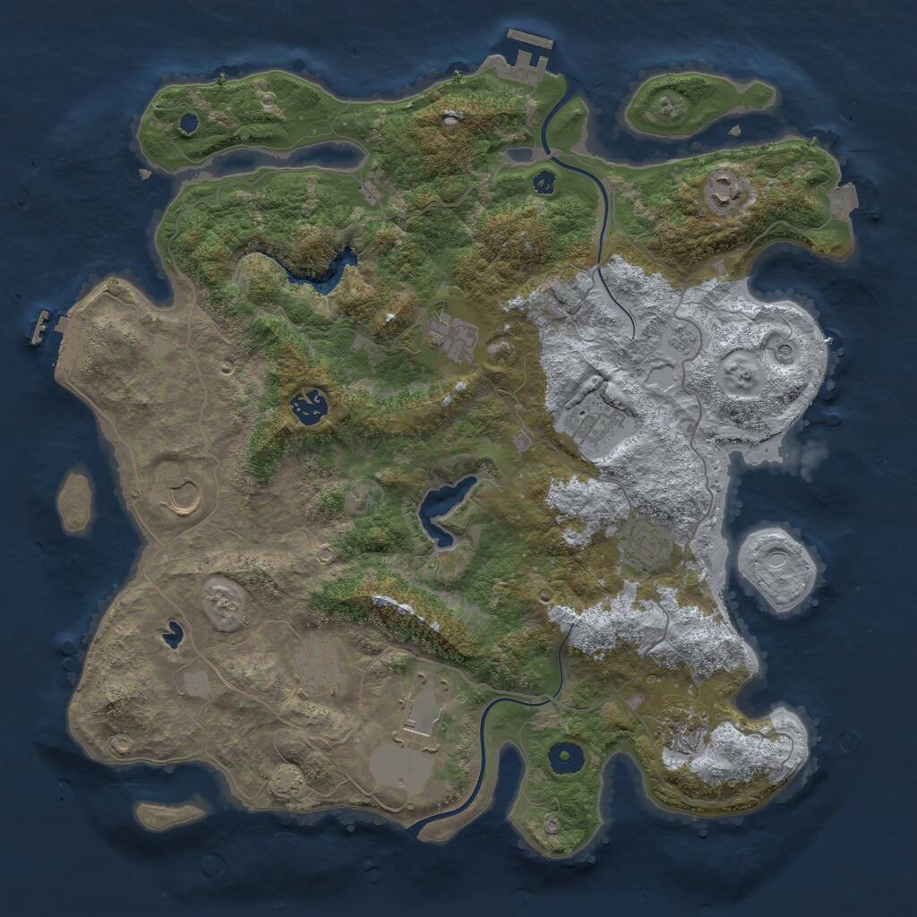 Rust Map: Procedural Map, Size: 4000, Seed: 322866727, 15 Monuments