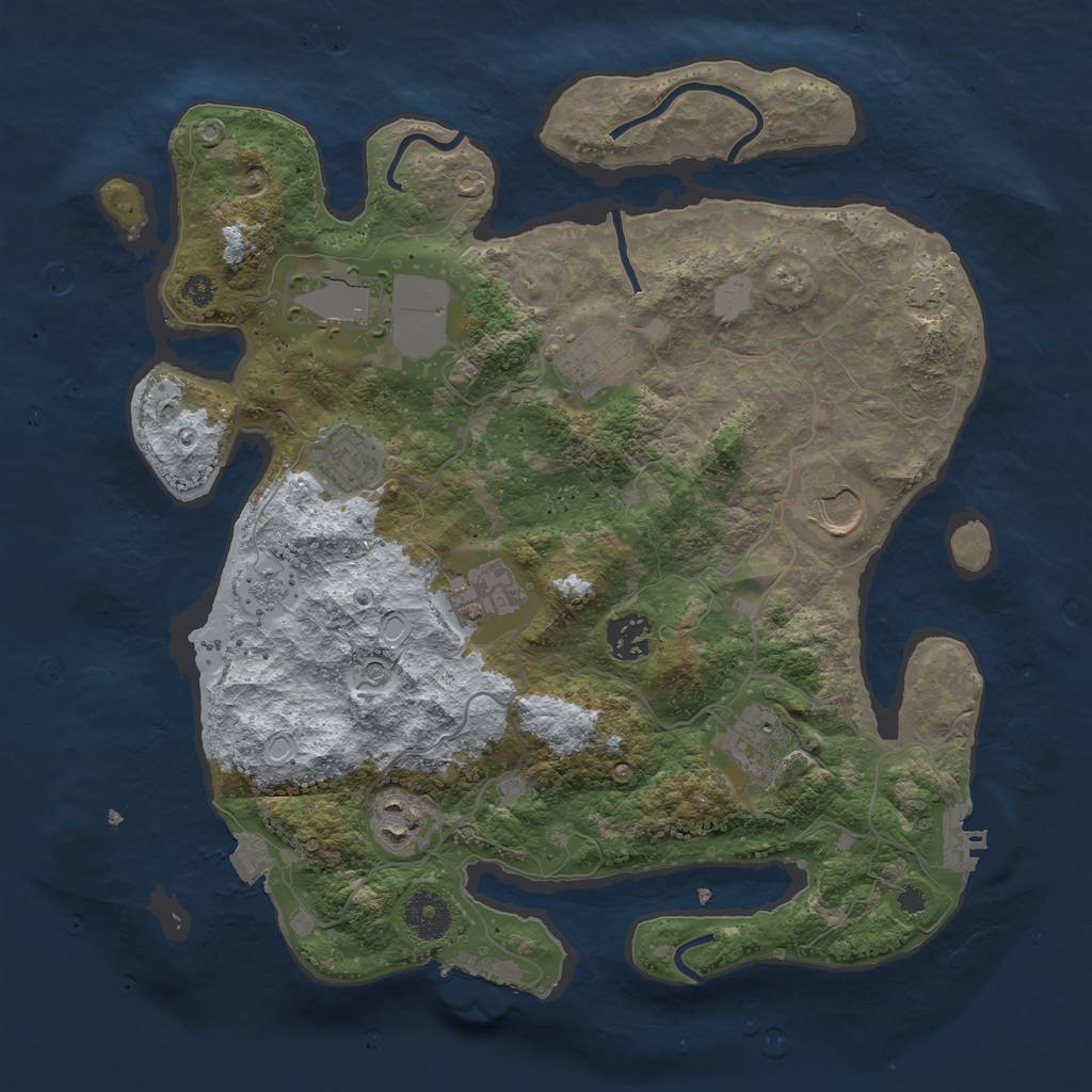 Rust Map: Procedural Map, Size: 3500, Seed: 1803900132, 16 Monuments