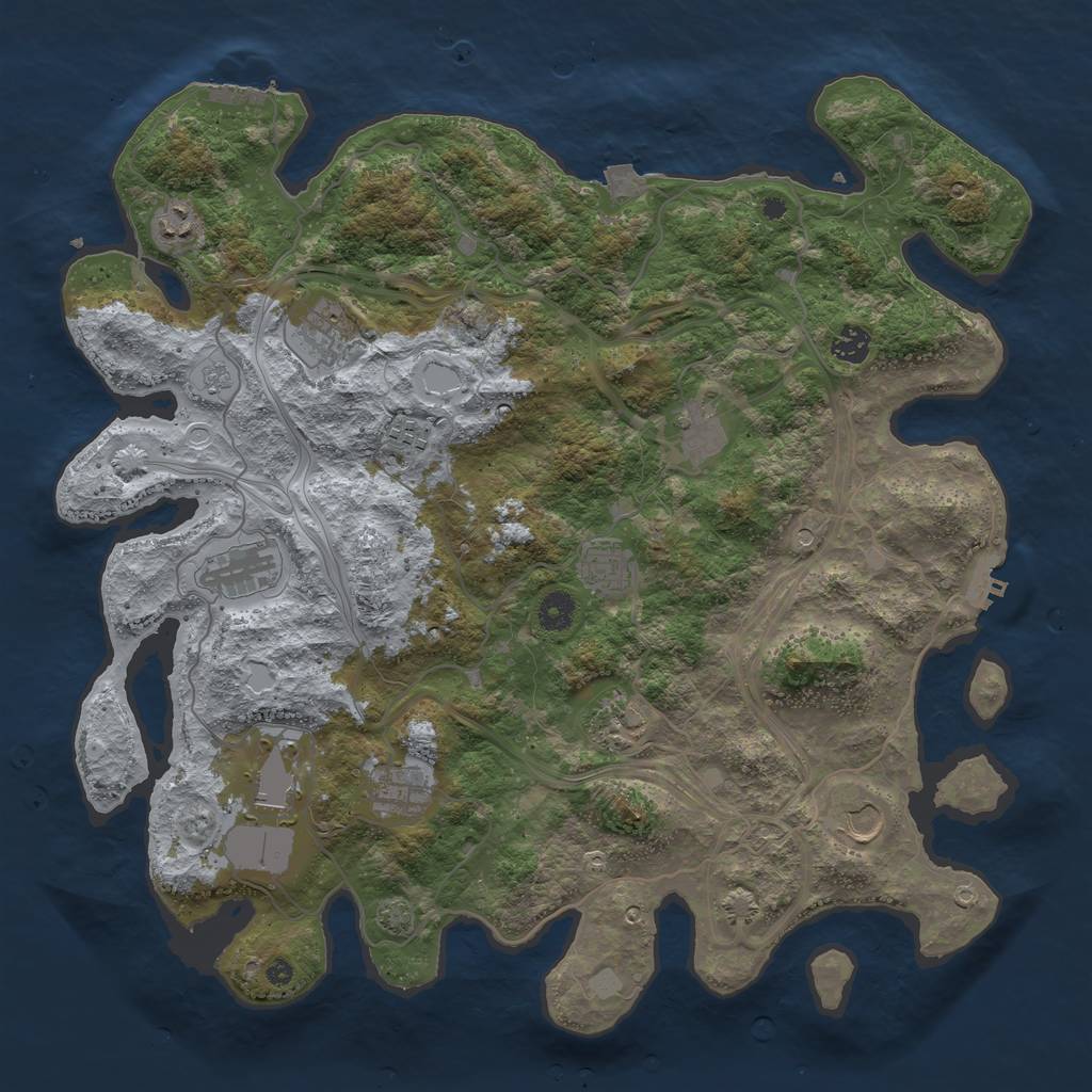 Rust Map: Procedural Map, Size: 4250, Seed: 1785386319, 19 Monuments