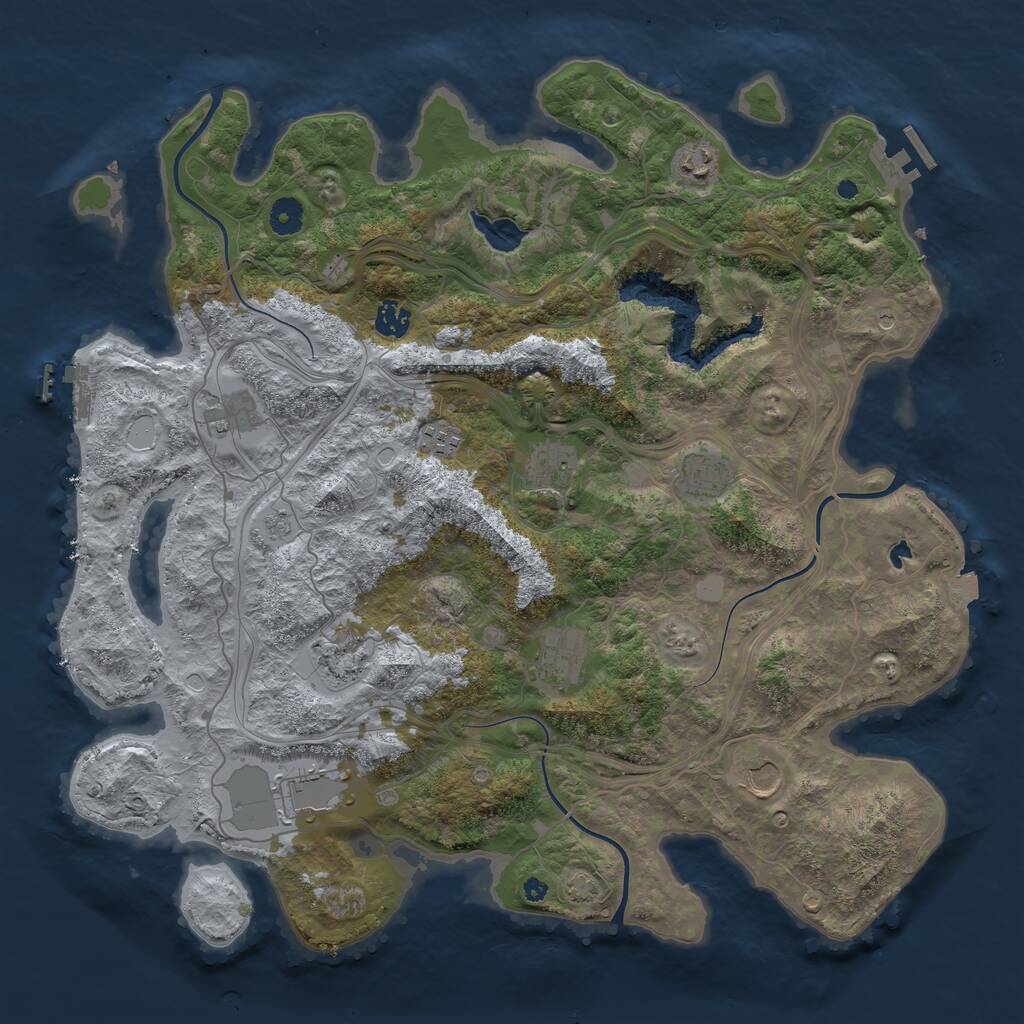 Rust Map: Procedural Map, Size: 4250, Seed: 1716274888, 16 Monuments
