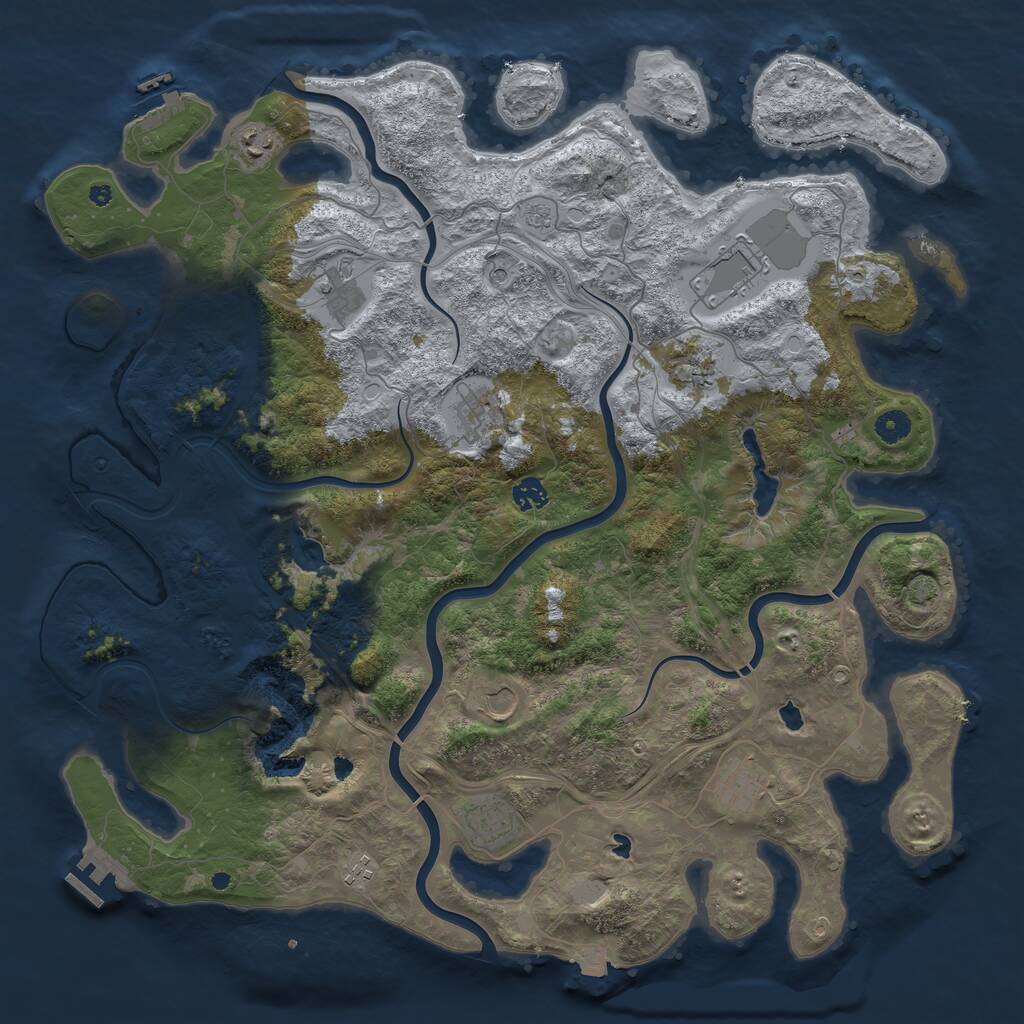 Rust Map: Procedural Map, Size: 4550, Seed: 1765131757, 16 Monuments