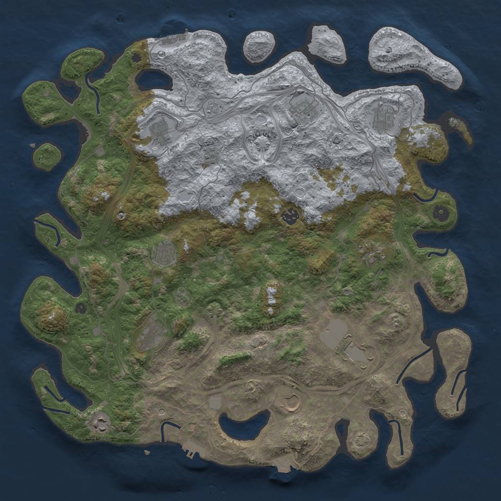 Rust Map: Procedural Map, Size: 4550, Seed: 1765131757, 19 Monuments