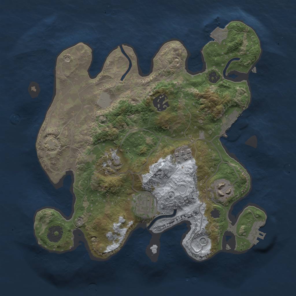 Rust Map: Procedural Map, Size: 2700, Seed: 75114894, 12 Monuments