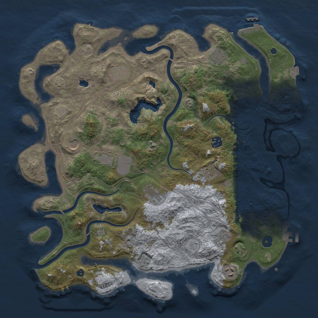 Rust Map: Procedural Map, Size: 4250, Seed: 1868044276, 16 Monuments