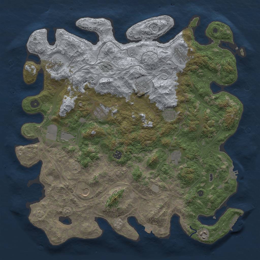 Rust Map: Procedural Map, Size: 4500, Seed: 8962145, 19 Monuments