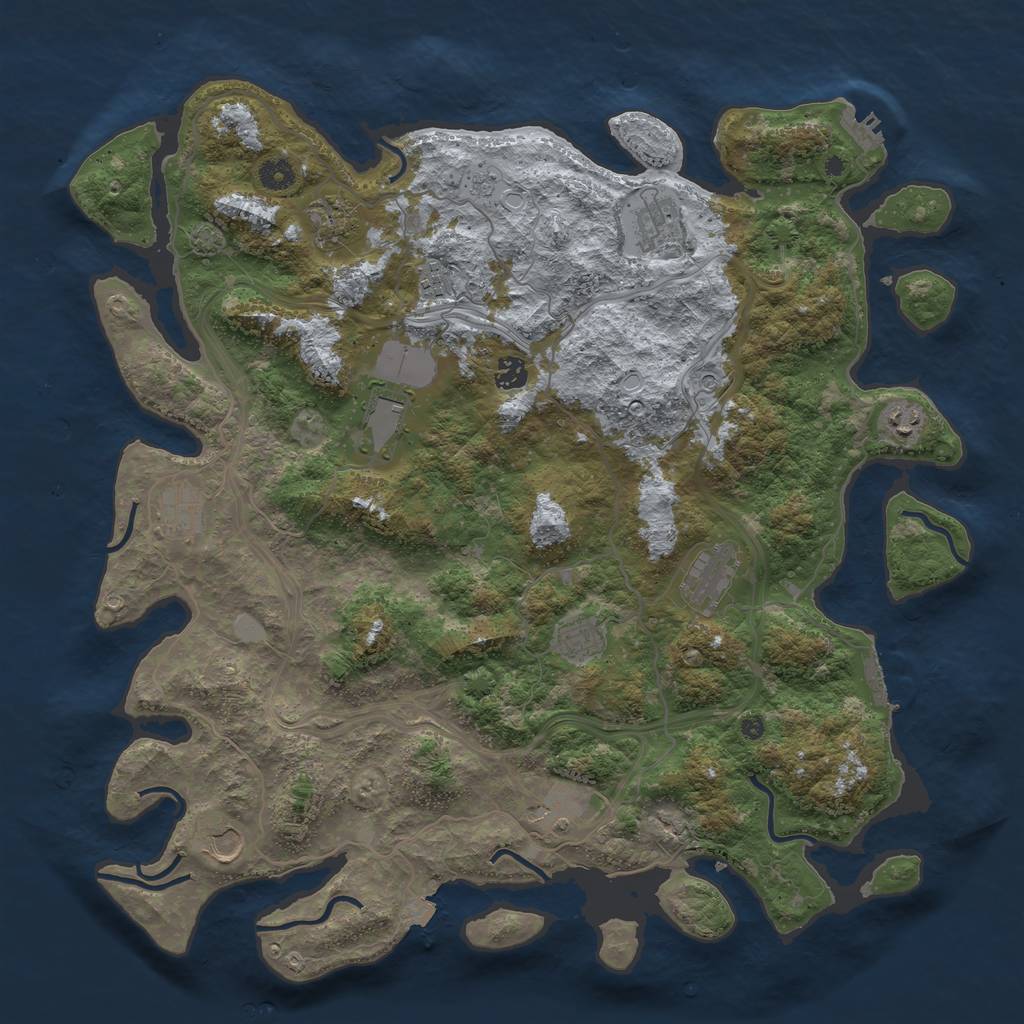 Rust Map: Procedural Map, Size: 4500, Seed: 1020413920, 19 Monuments