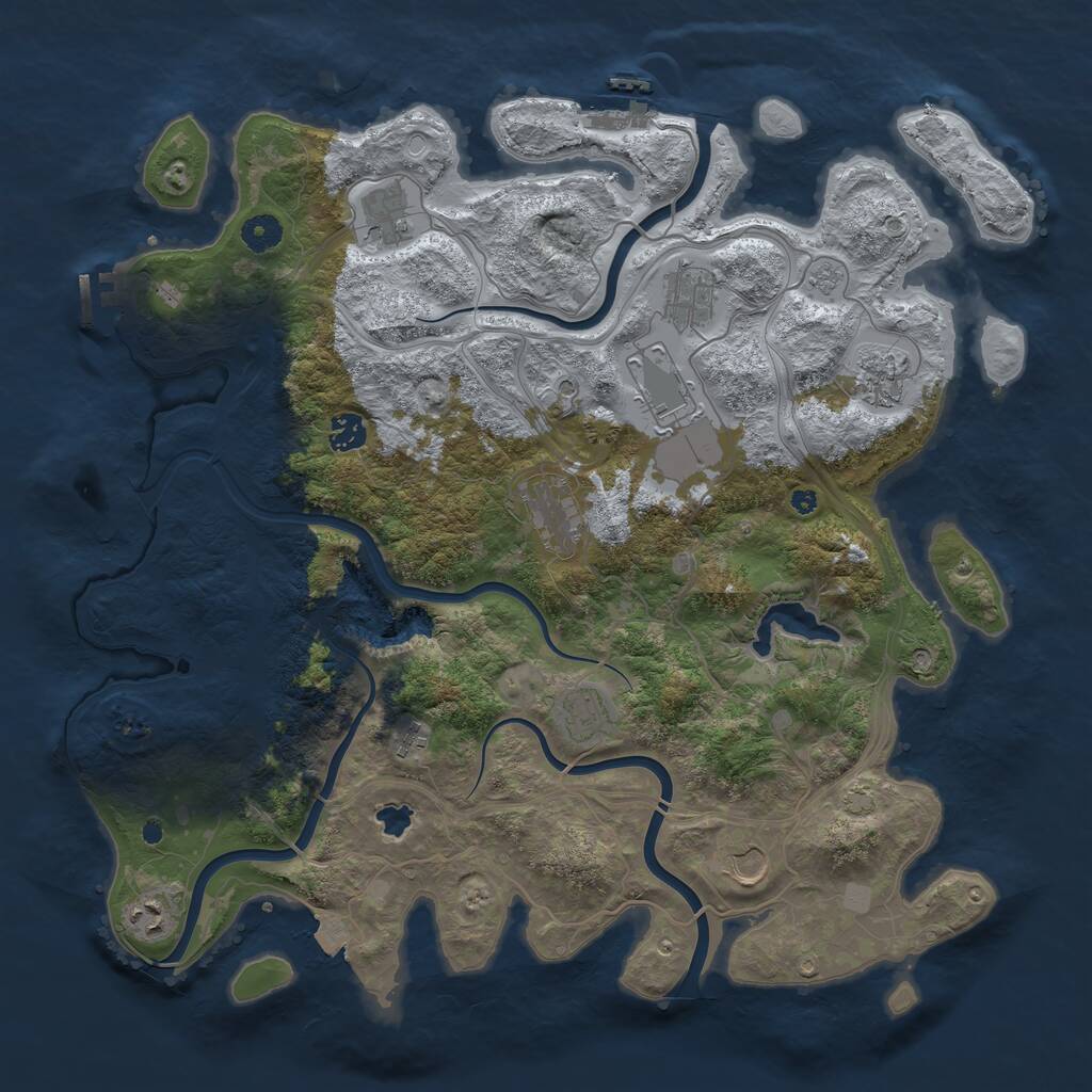 Rust Map: Procedural Map, Size: 4250, Seed: 81528606, 16 Monuments