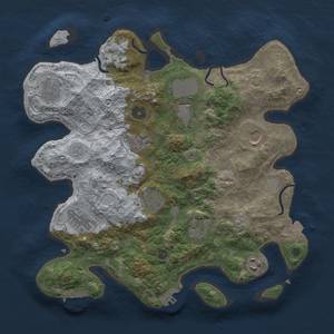 Thumbnail Rust Map: Procedural Map, Size: 3500, Seed: 1316809393, 17 Monuments