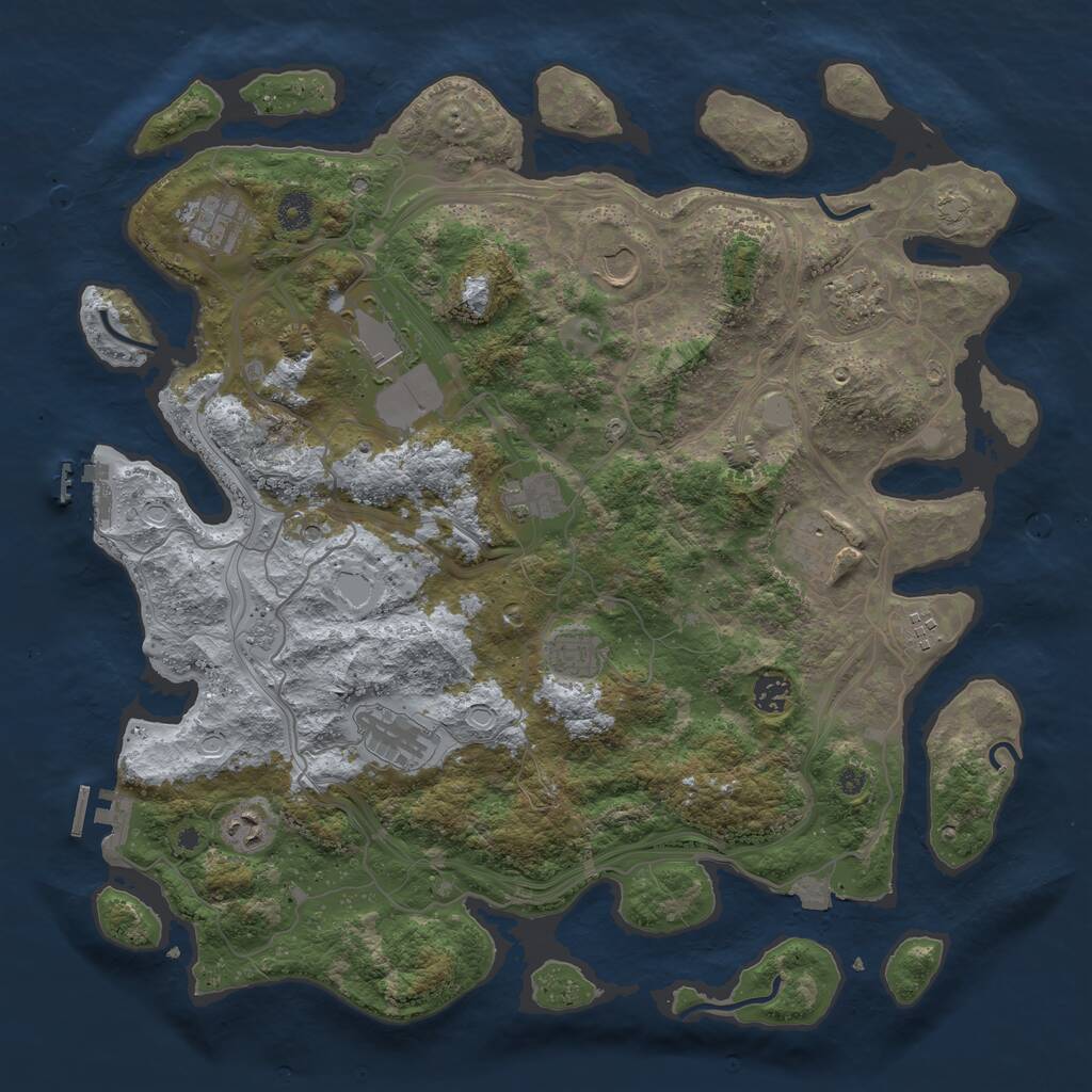 Rust Map: Procedural Map, Size: 4250, Seed: 59897194, 17 Monuments