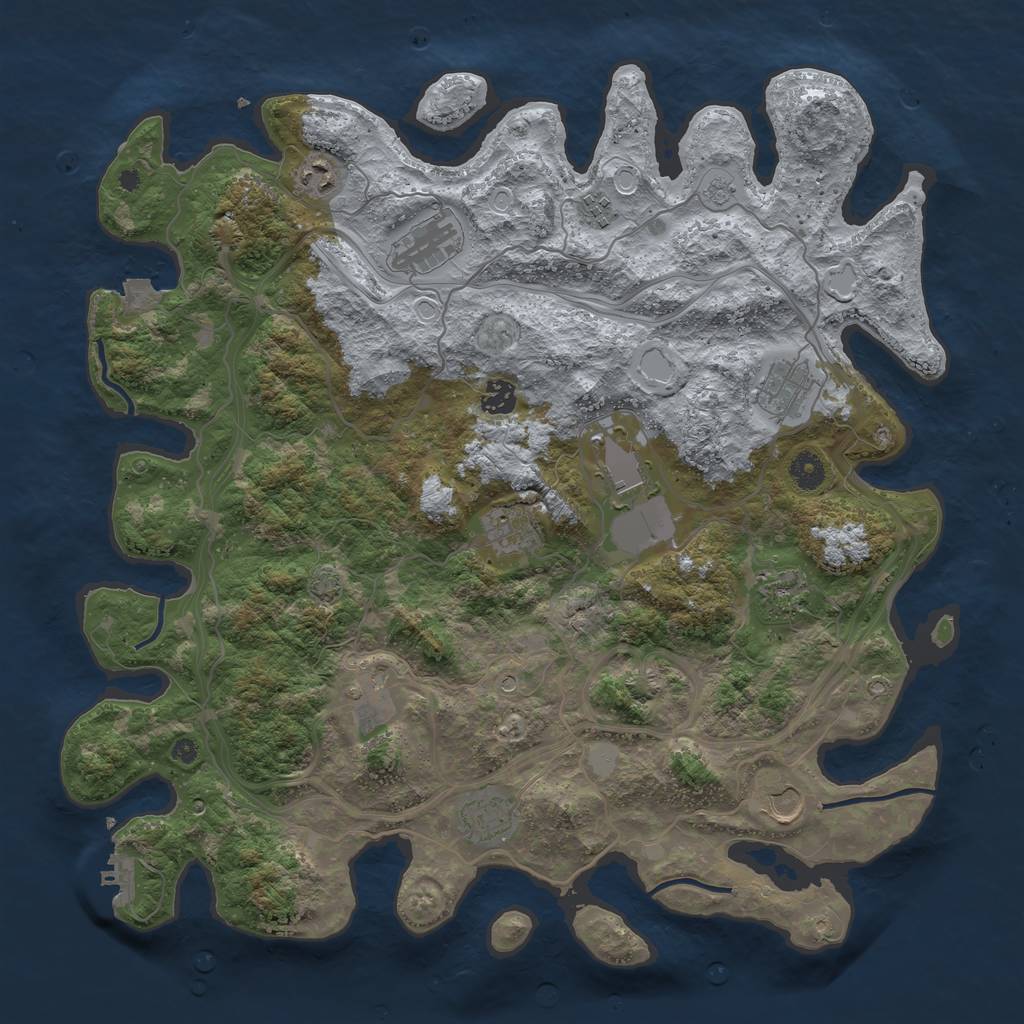 Rust Map: Procedural Map, Size: 4250, Seed: 57297497, 18 Monuments