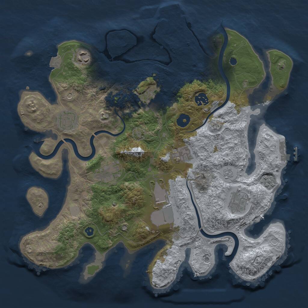 Rust Map: Procedural Map, Size: 3500, Seed: 5793875, 15 Monuments