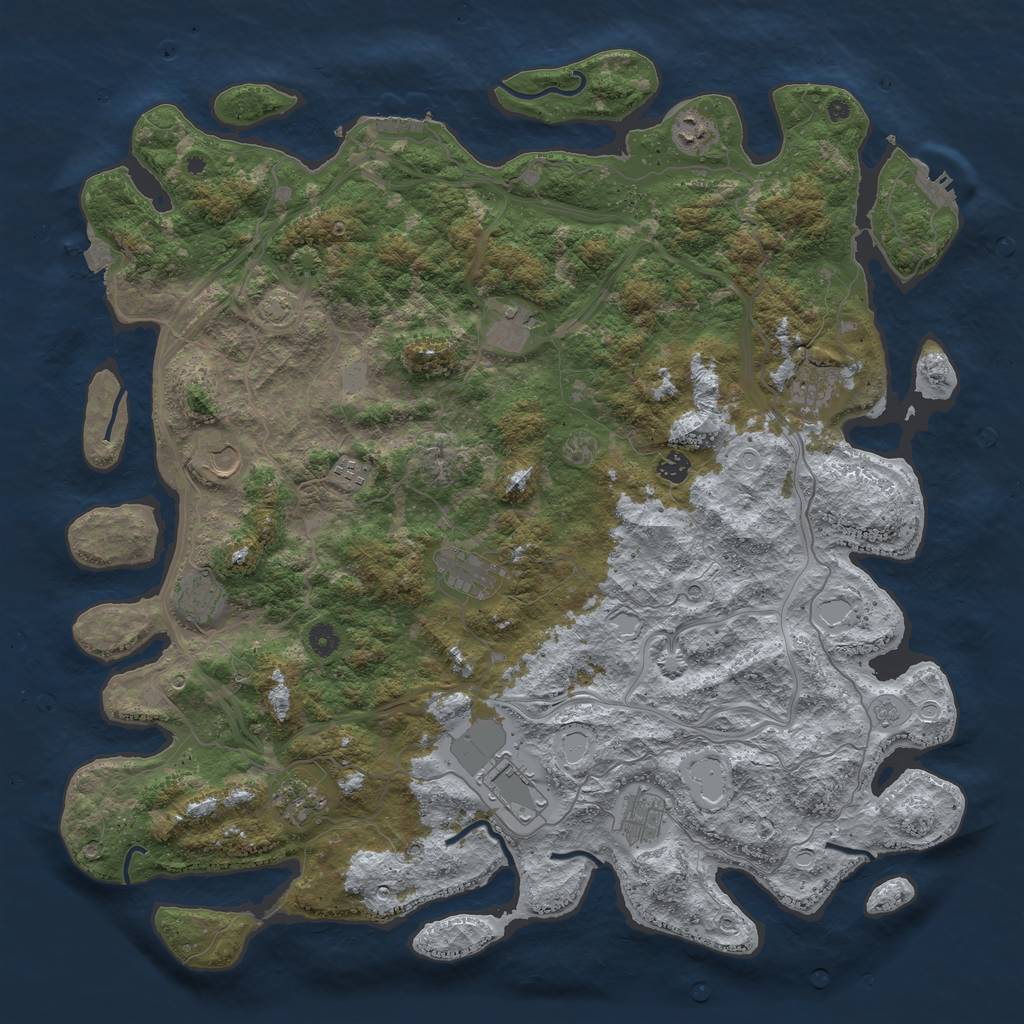 Rust Map: Procedural Map, Size: 4850, Seed: 1098318590, 19 Monuments