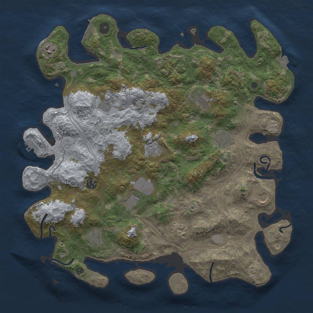 Rust Map: Procedural Map, Size: 4250, Seed: 609898352, 19 Monuments