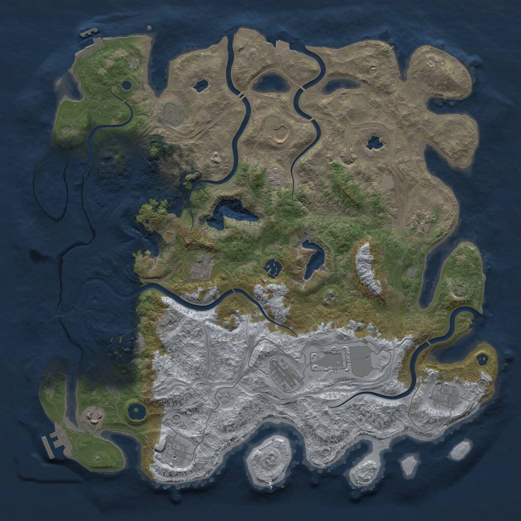 Rust Map: Procedural Map, Size: 4500, Seed: 269575075, 17 Monuments