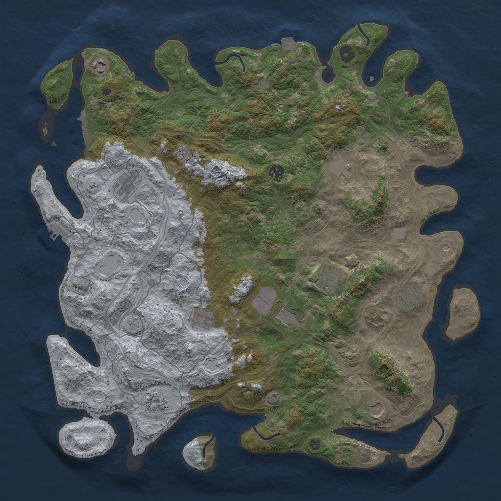 Rust Map: Procedural Map, Size: 4800, Seed: 670184056, 19 Monuments