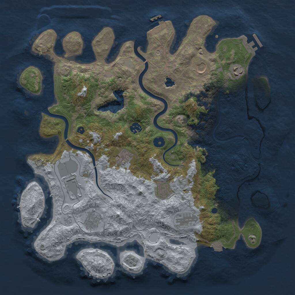 Rust Map: Procedural Map, Size: 4000, Seed: 997547235, 15 Monuments