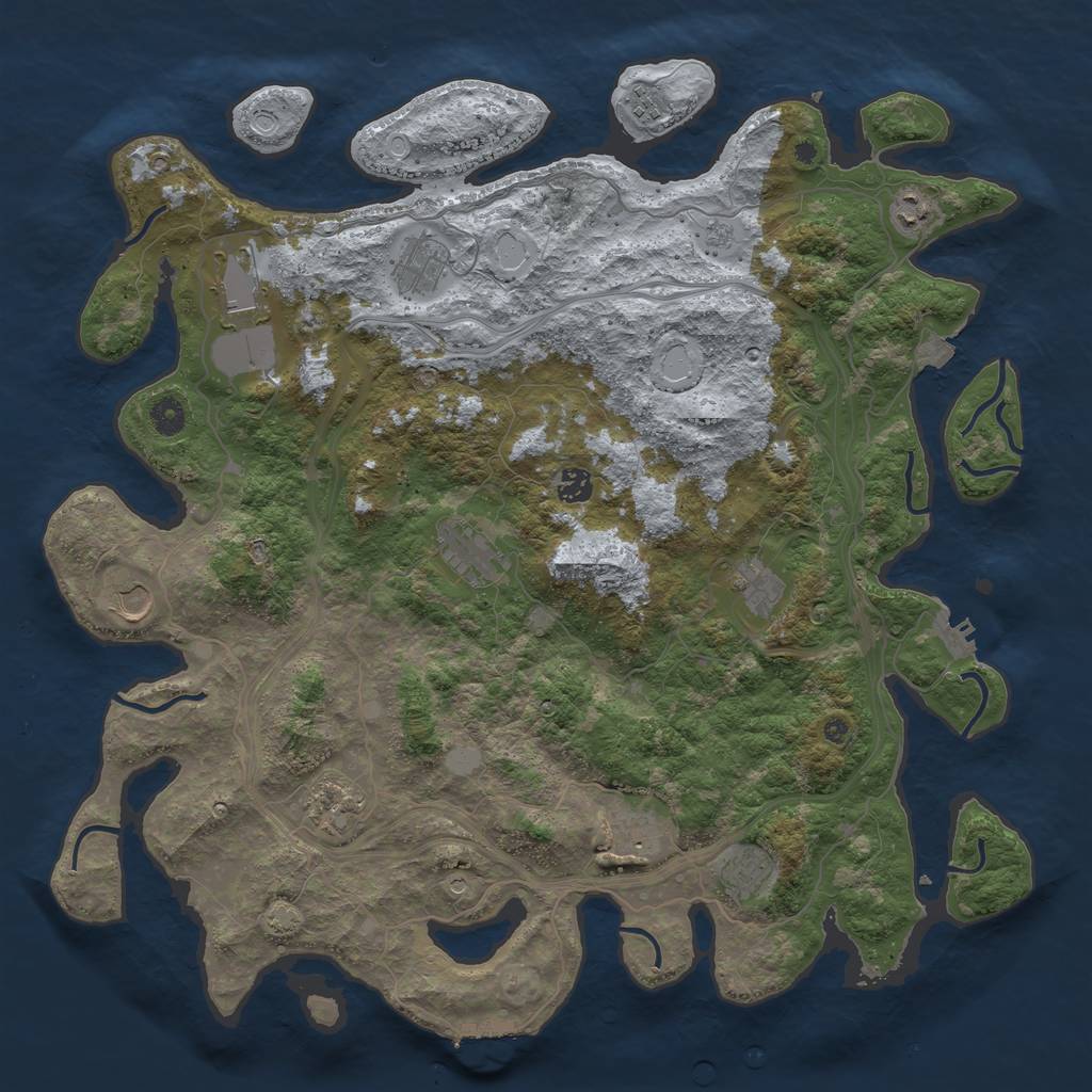Rust Map: Procedural Map, Size: 4500, Seed: 419980359, 19 Monuments