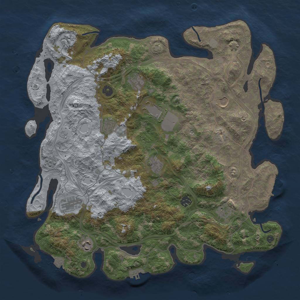 Rust Map: Procedural Map, Size: 4250, Seed: 236954842, 19 Monuments