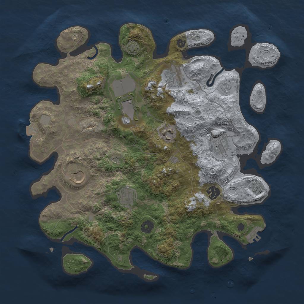 Rust Map: Procedural Map, Size: 3500, Seed: 1820454284, 15 Monuments