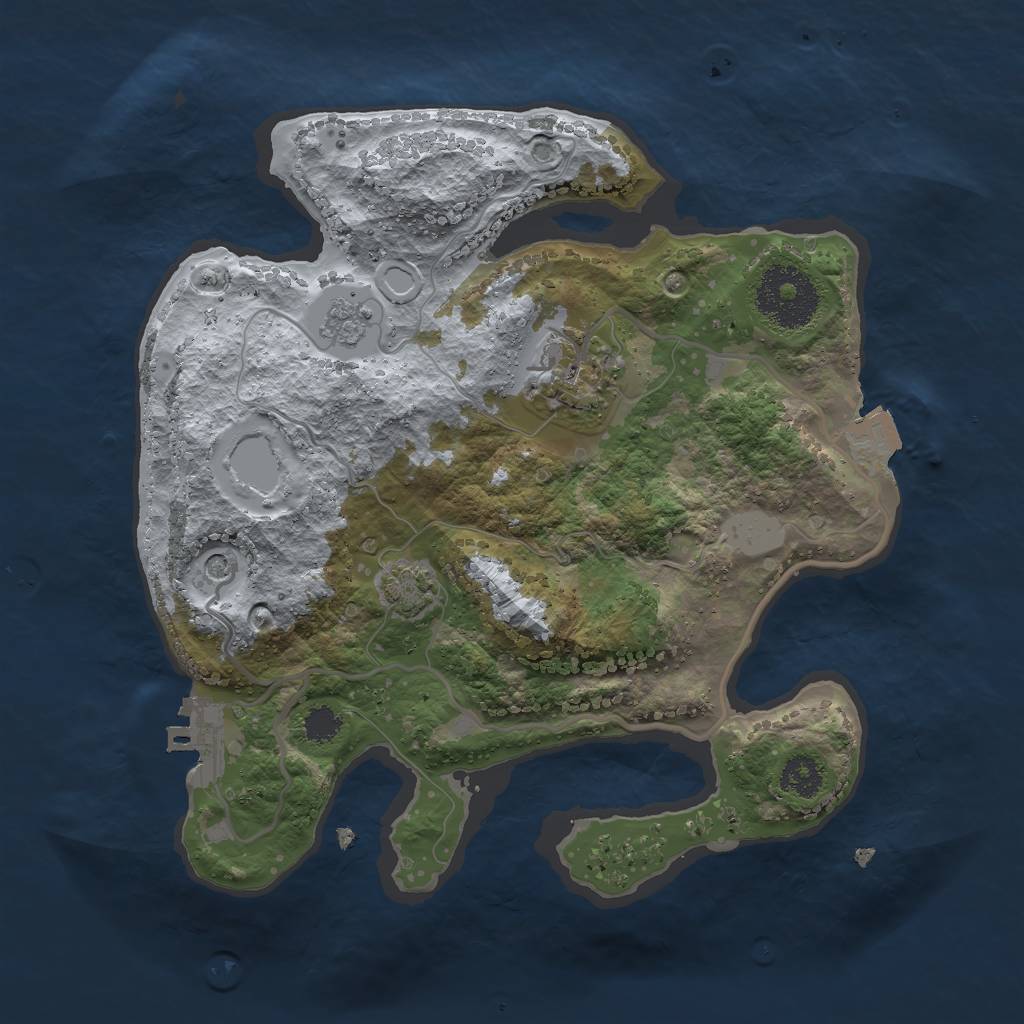 Rust Map: Procedural Map, Size: 2500, Seed: 283600854, 8 Monuments