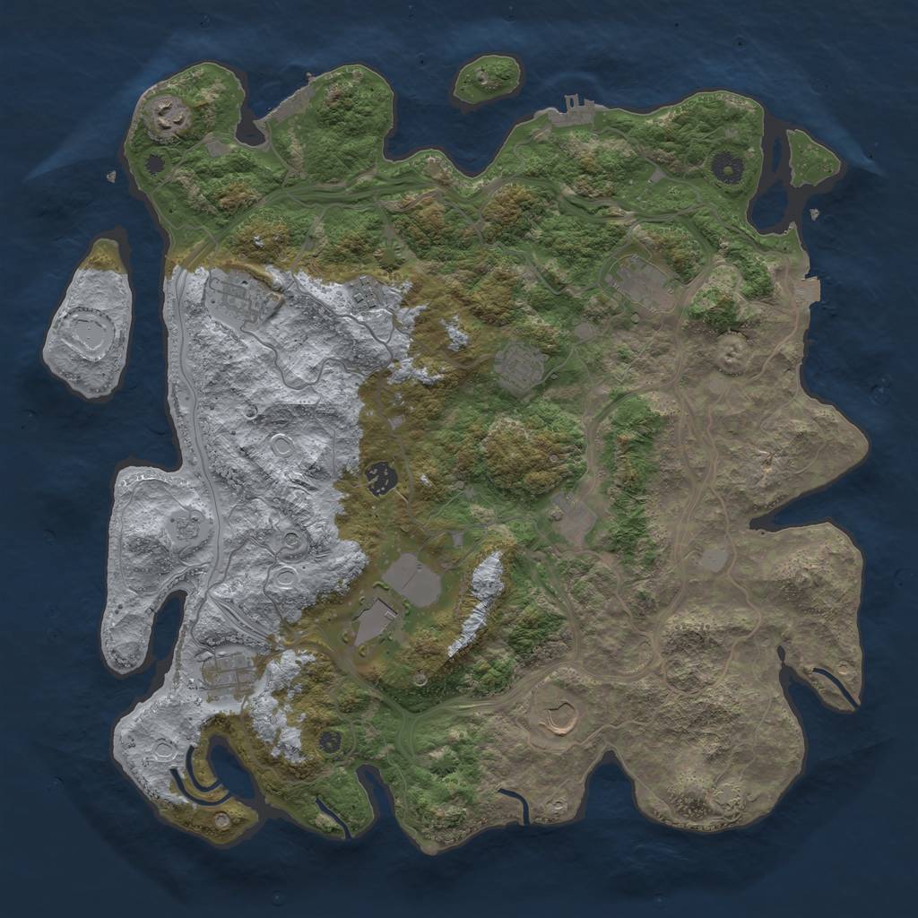 Rust Map: Procedural Map, Size: 4250, Seed: 12072023, 18 Monuments