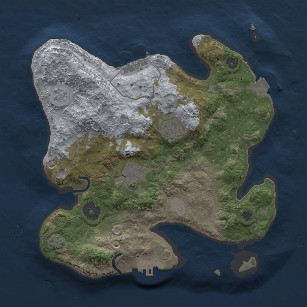 Rust Map: Procedural Map, Size: 2600, Seed: 234685840, 9 Monuments