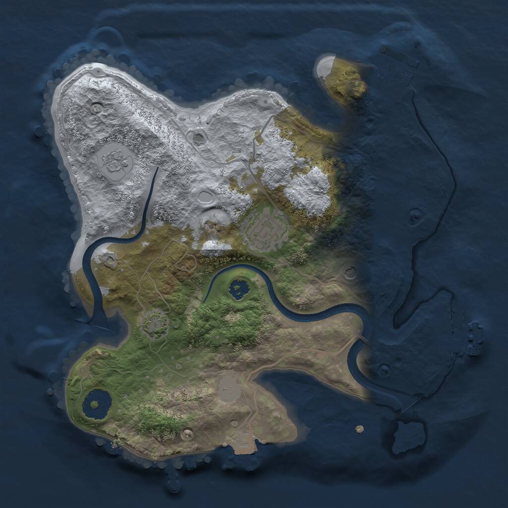 Rust Map: Procedural Map, Size: 2600, Seed: 234685840, 7 Monuments