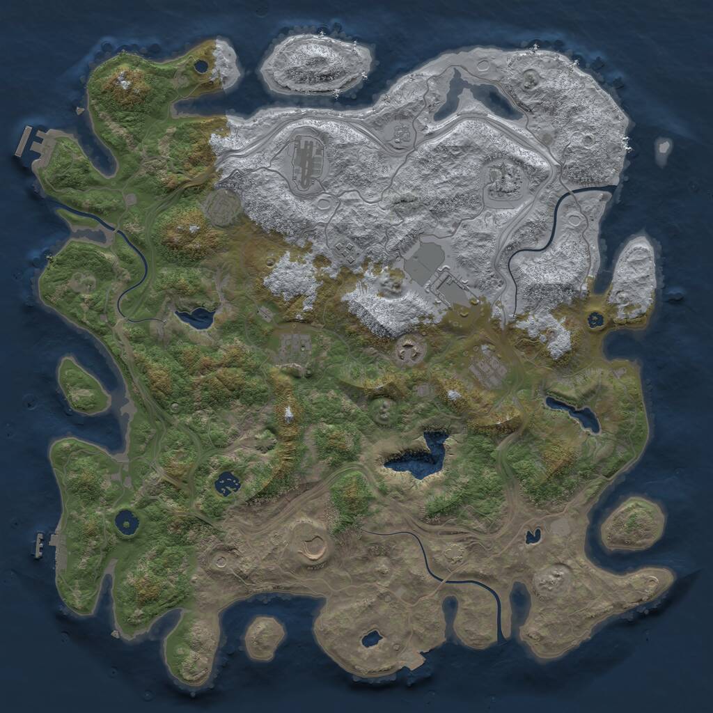 Rust Map: Procedural Map, Size: 4500, Seed: 21219, 16 Monuments