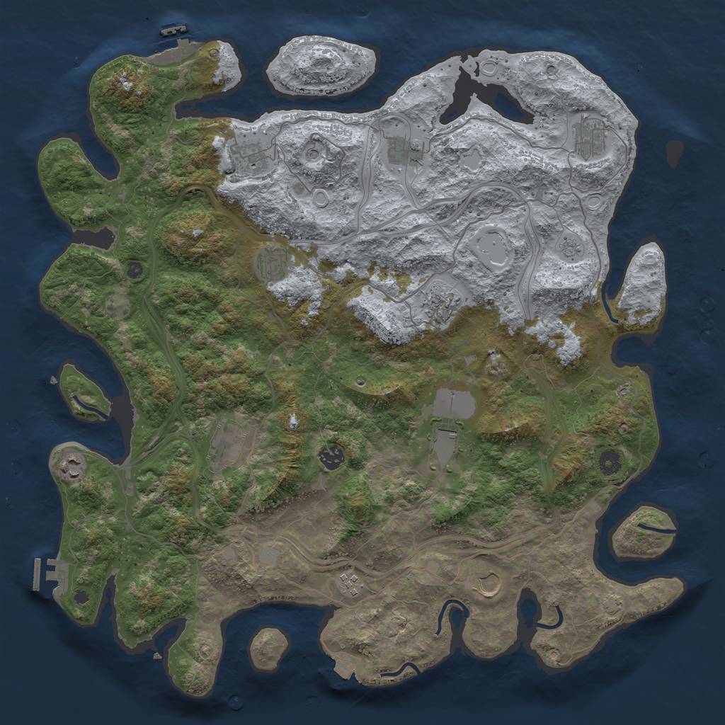 Rust Map: Procedural Map, Size: 4500, Seed: 21219, 19 Monuments