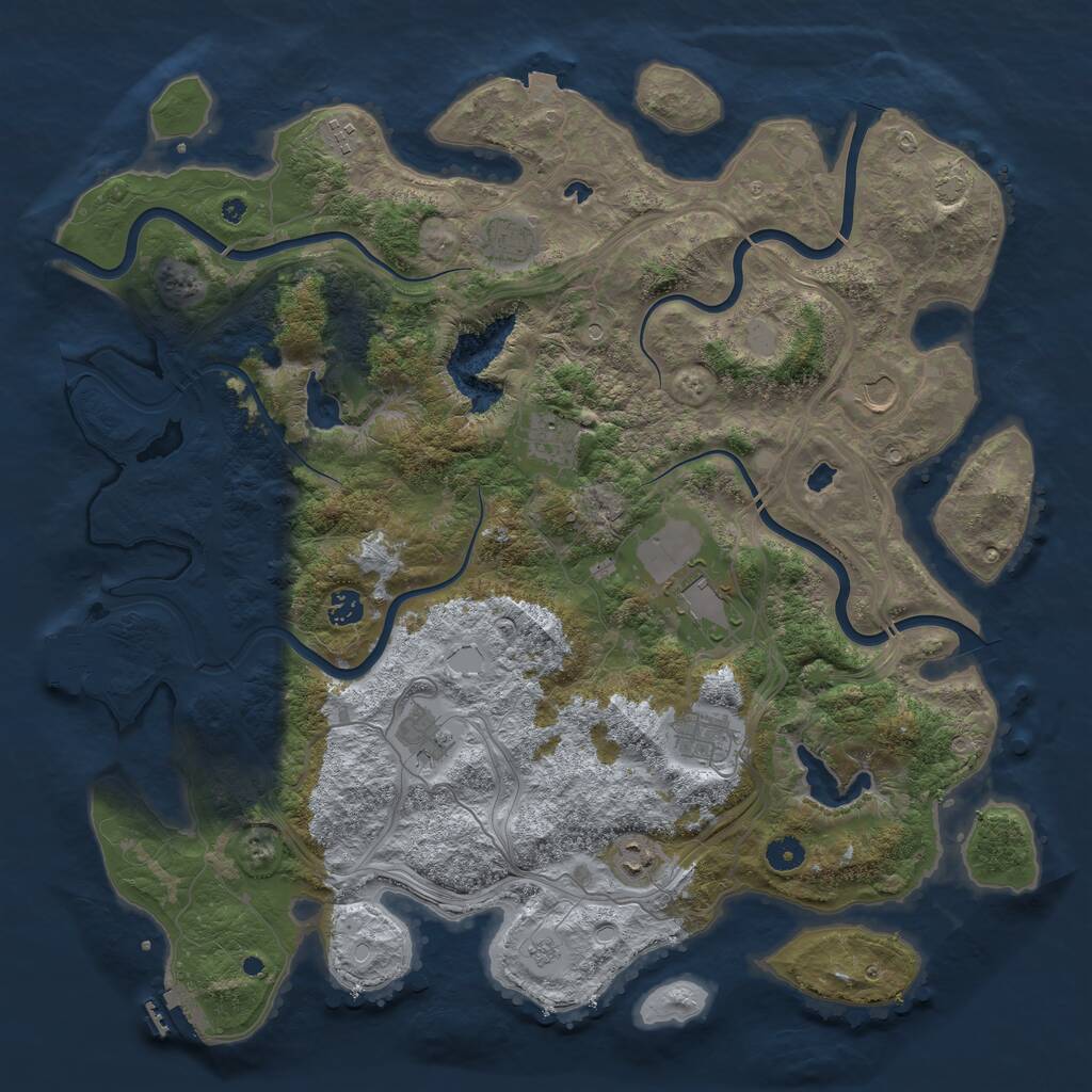 Rust Map: Procedural Map, Size: 4500, Seed: 1449562510, 15 Monuments
