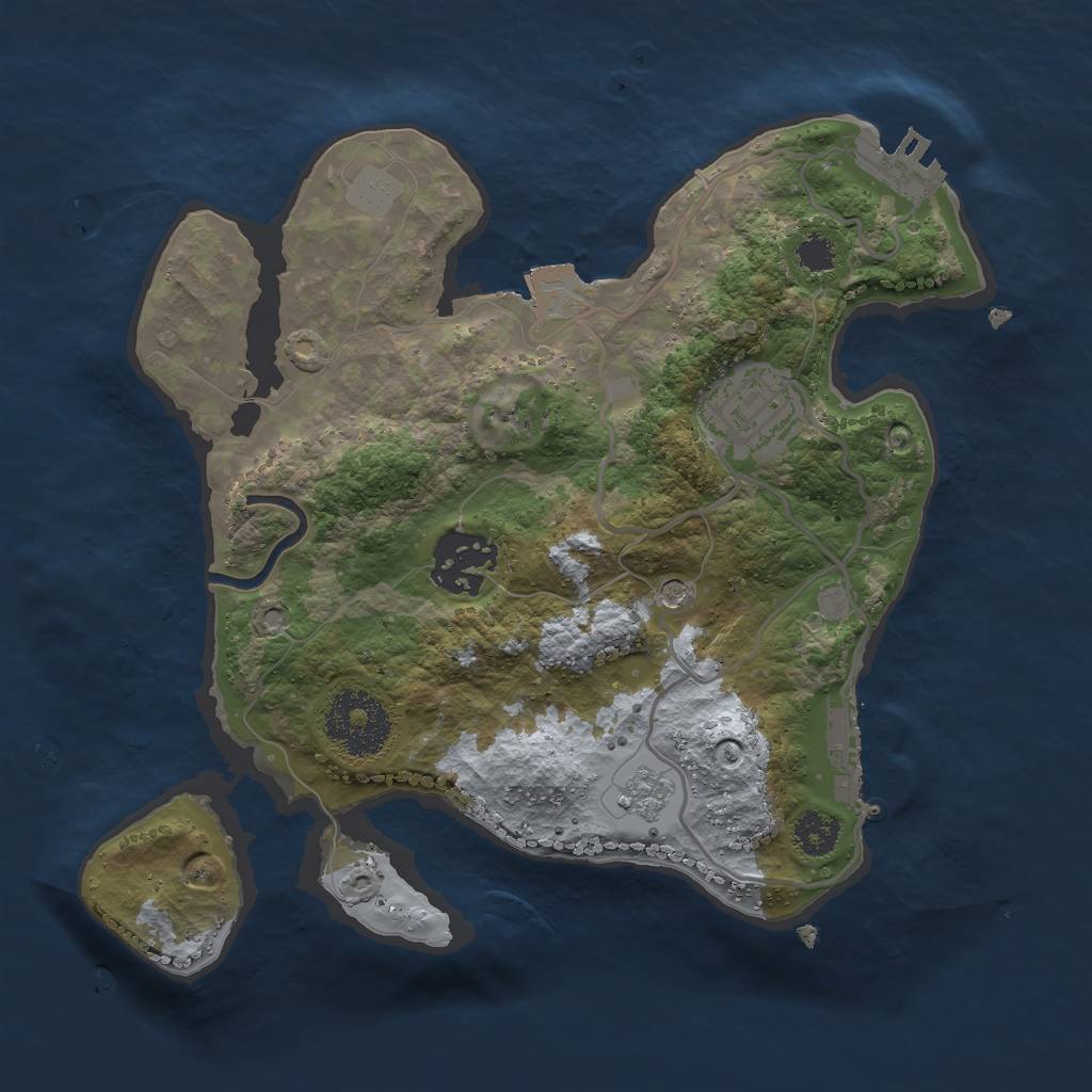 Rust Map: Procedural Map, Size: 2500, Seed: 766912546, 9 Monuments