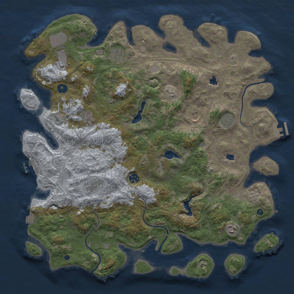 Rust Map: Procedural Map, Size: 4500, Seed: 59897194, 15 Monuments