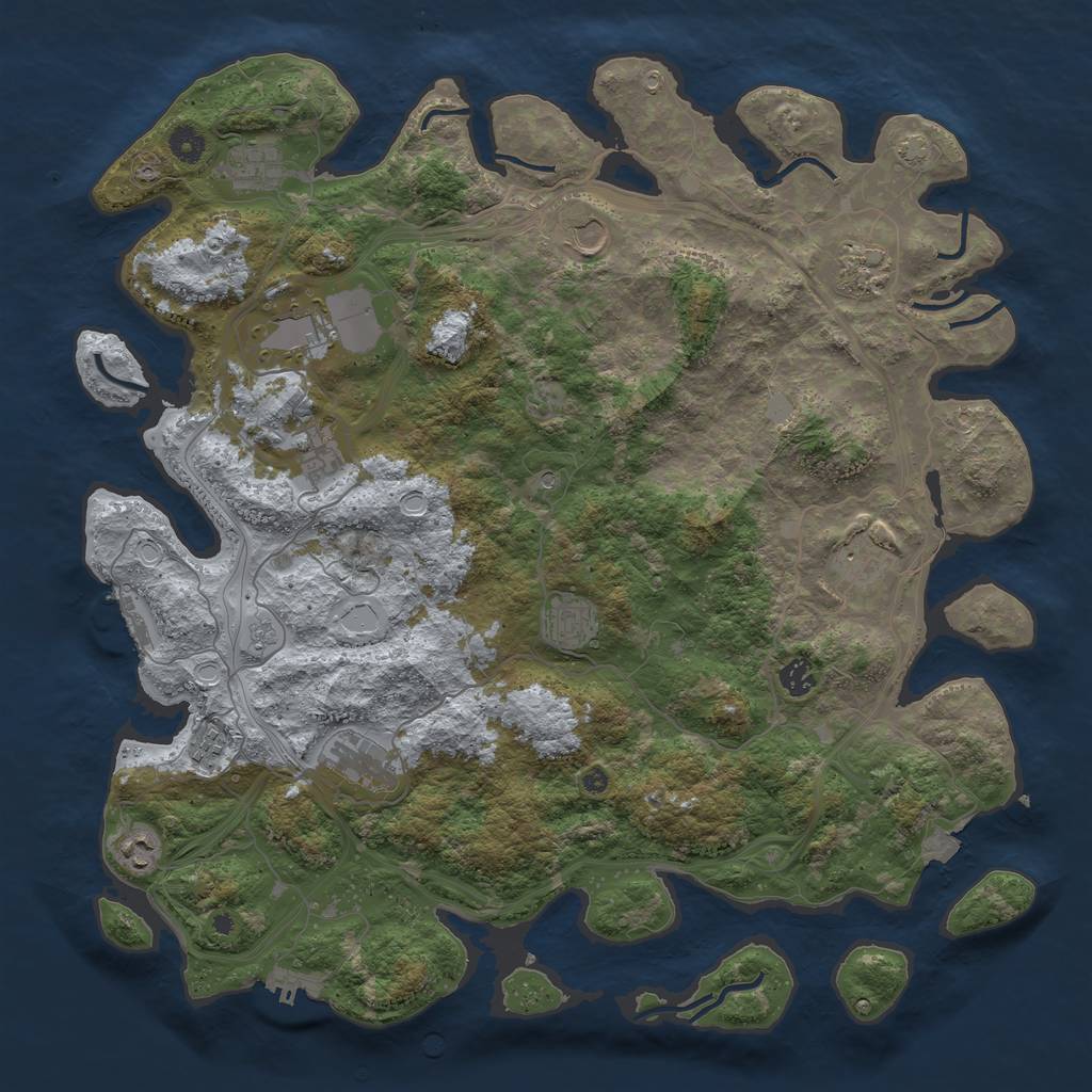 Rust Map: Procedural Map, Size: 4500, Seed: 59897194, 19 Monuments