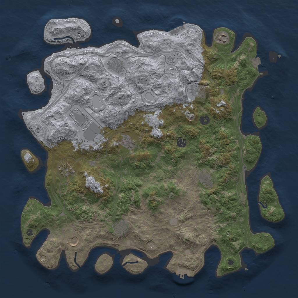 Rust Map: Procedural Map, Size: 4500, Seed: 1654489936, 19 Monuments