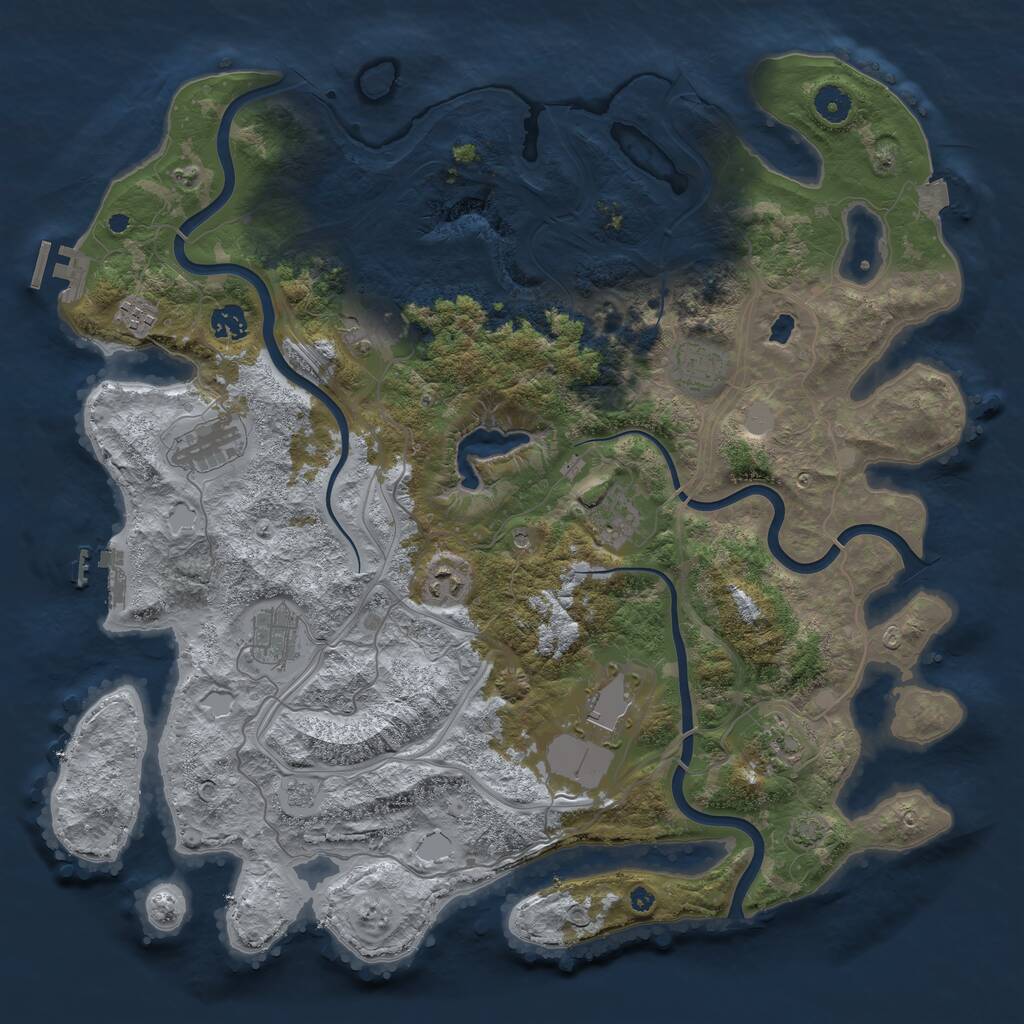 Rust Map: Procedural Map, Size: 4250, Seed: 2014327063, 16 Monuments