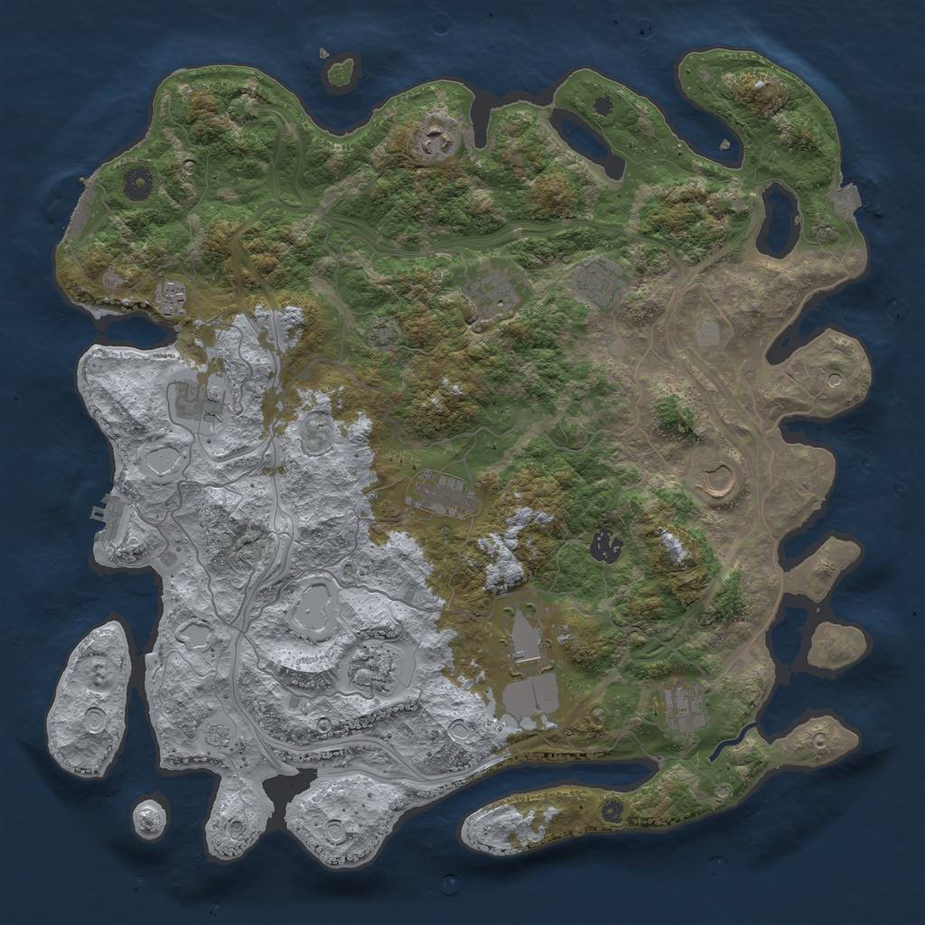 Rust Map: Procedural Map, Size: 4250, Seed: 2014327063, 19 Monuments