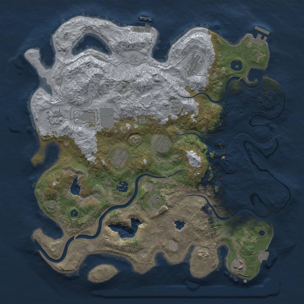 Rust Map: Procedural Map, Size: 4000, Seed: 1186910336, 15 Monuments