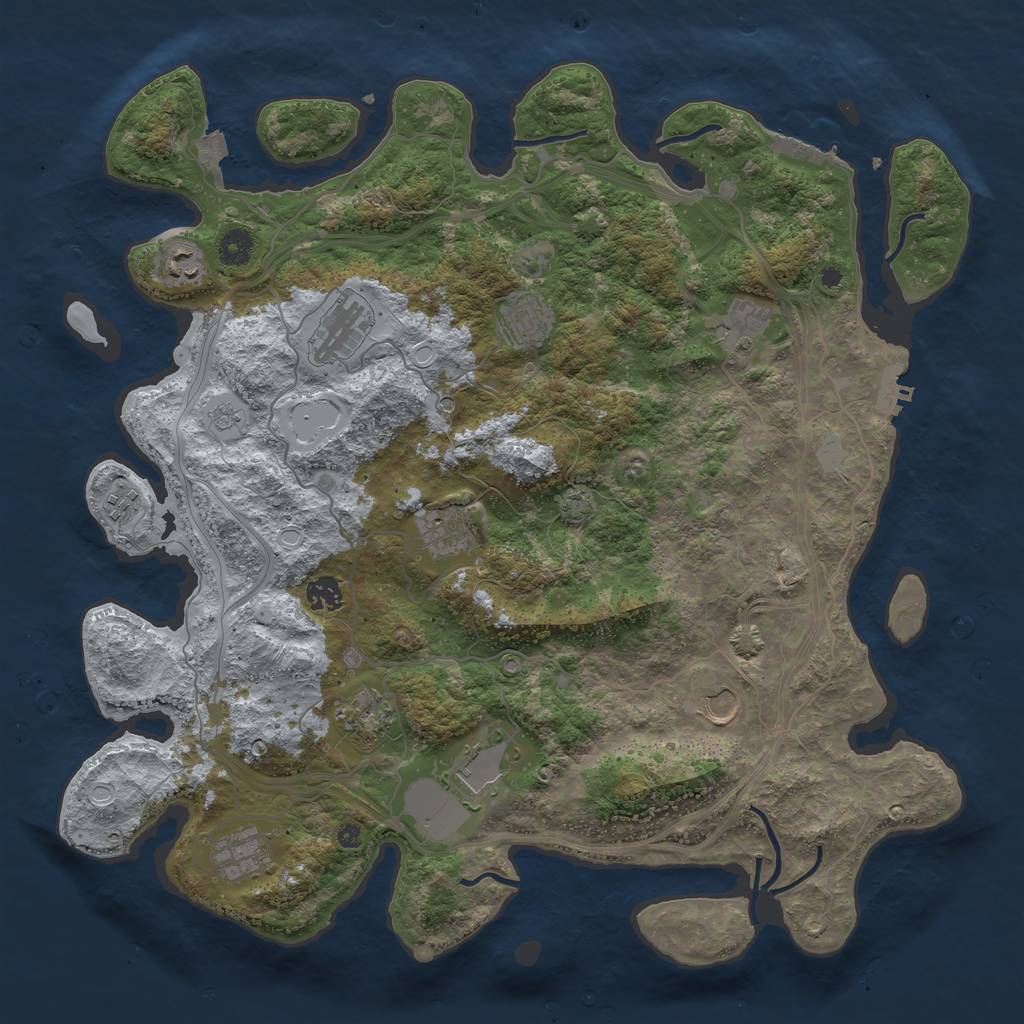 Rust Map: Procedural Map, Size: 4250, Seed: 1764760334, 19 Monuments