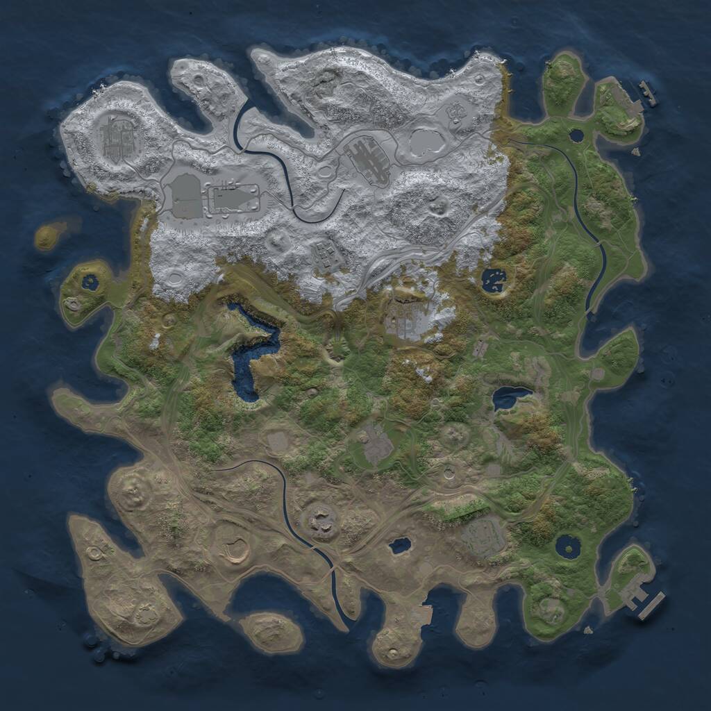 Rust Map: Procedural Map, Size: 4250, Seed: 136617067, 16 Monuments