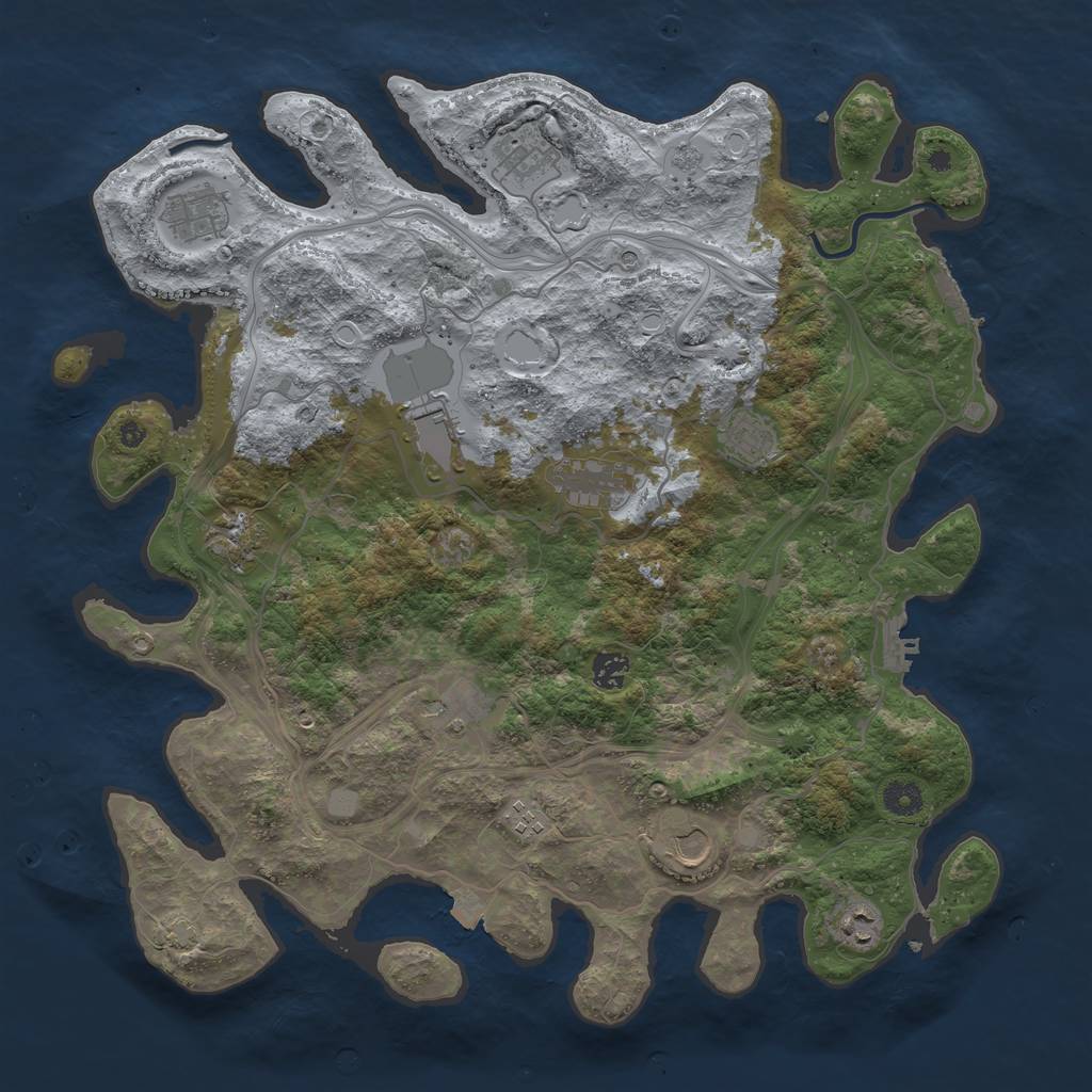 Rust Map: Procedural Map, Size: 4250, Seed: 136617067, 19 Monuments