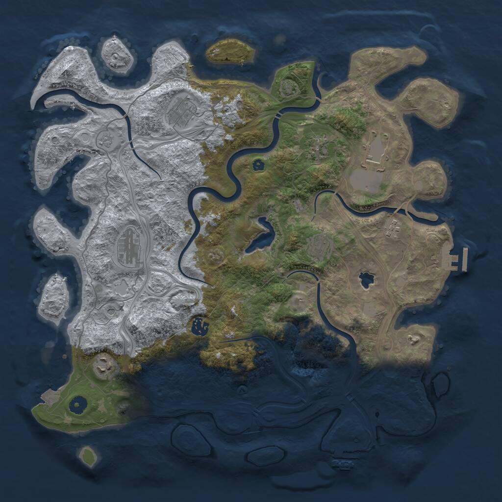 Rust Map: Procedural Map, Size: 4250, Seed: 84455645, 14 Monuments