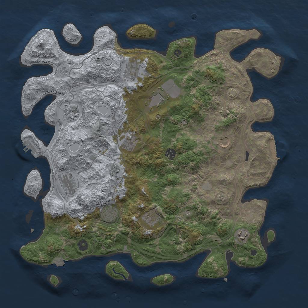 Rust Map: Procedural Map, Size: 4250, Seed: 84455645, 19 Monuments