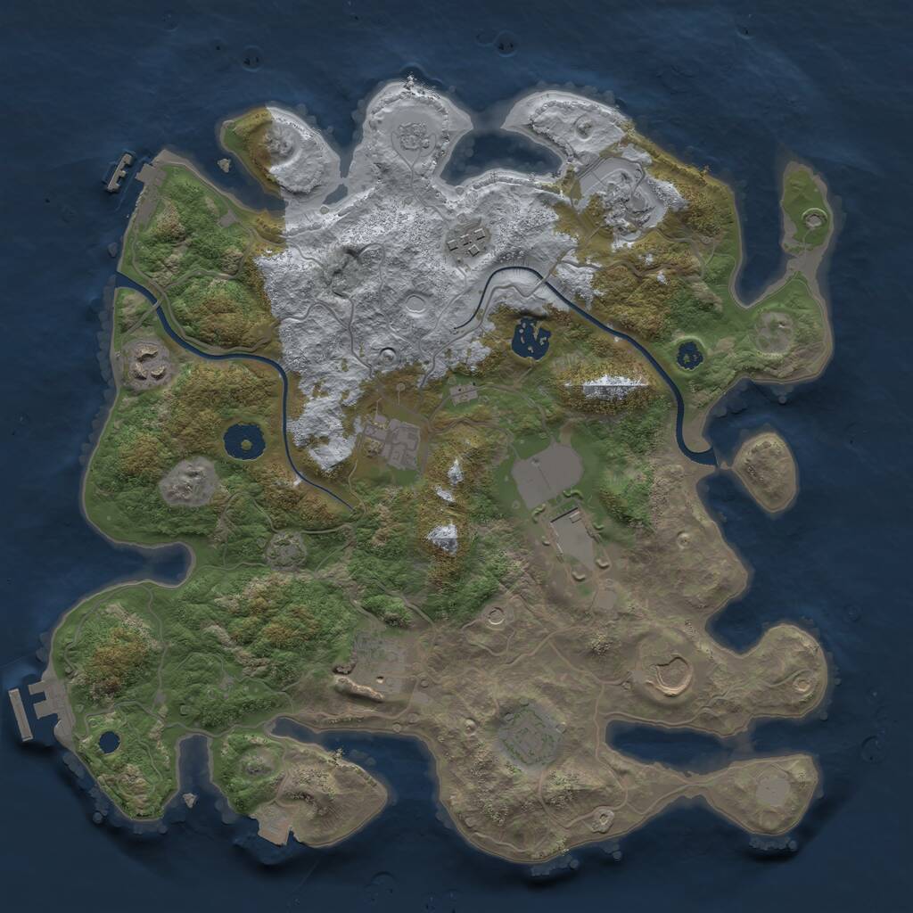 Rust Map: Procedural Map, Size: 3500, Seed: 82865278, 15 Monuments