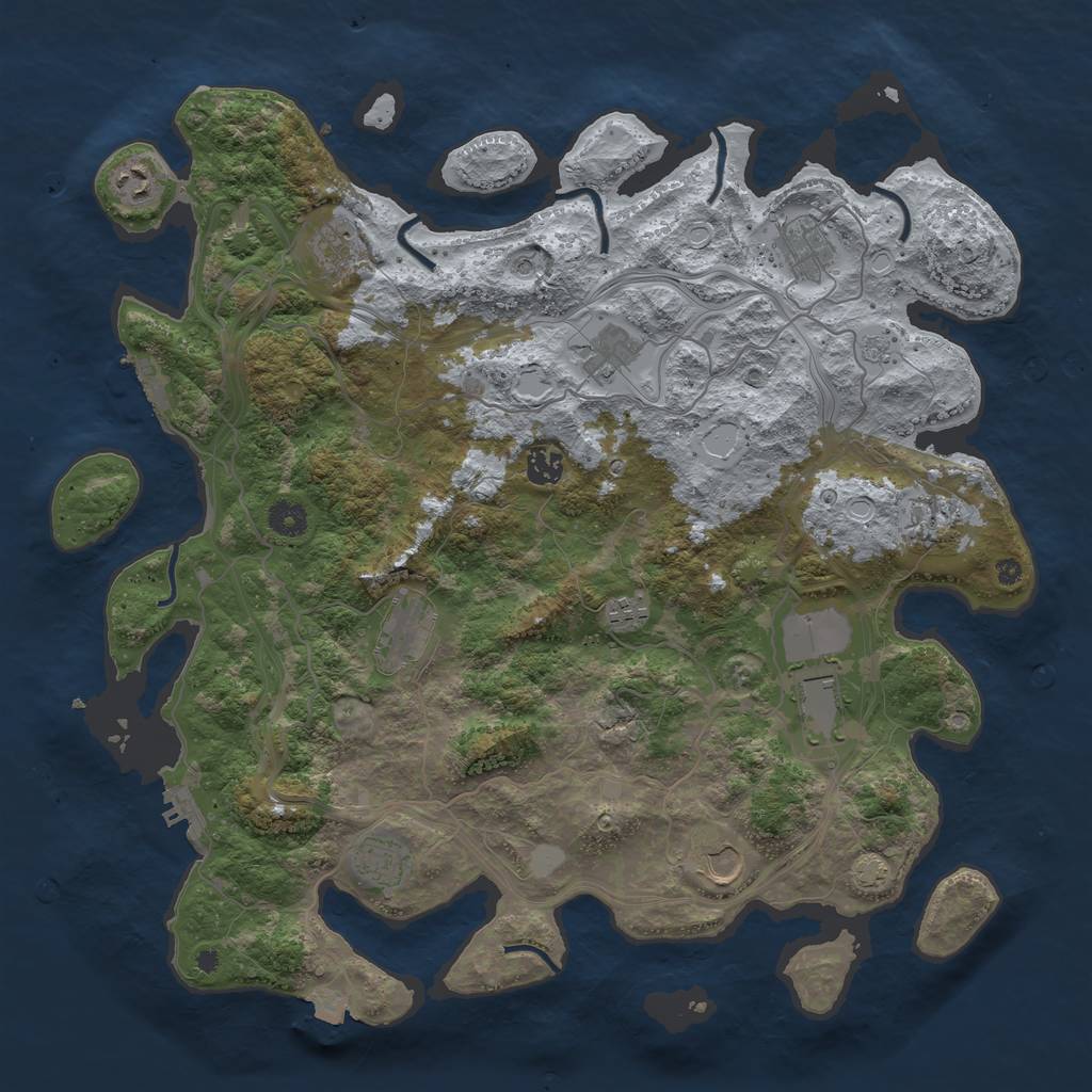 Rust Map: Procedural Map, Size: 4250, Seed: 3905, 19 Monuments